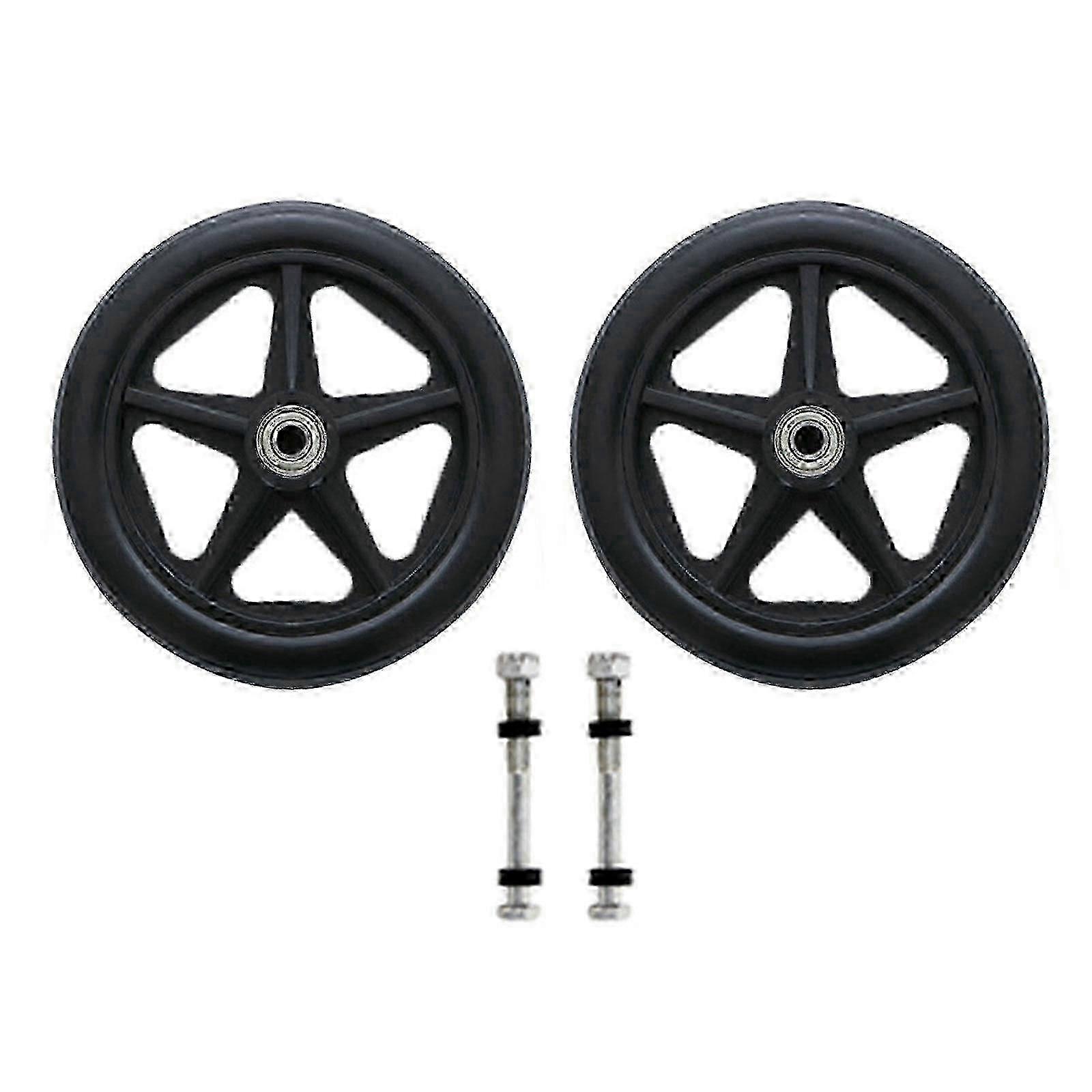 Universal Front Wheel Set for Wheelchairs - Solid Tire Caster 6-8 Inch, 2pcs