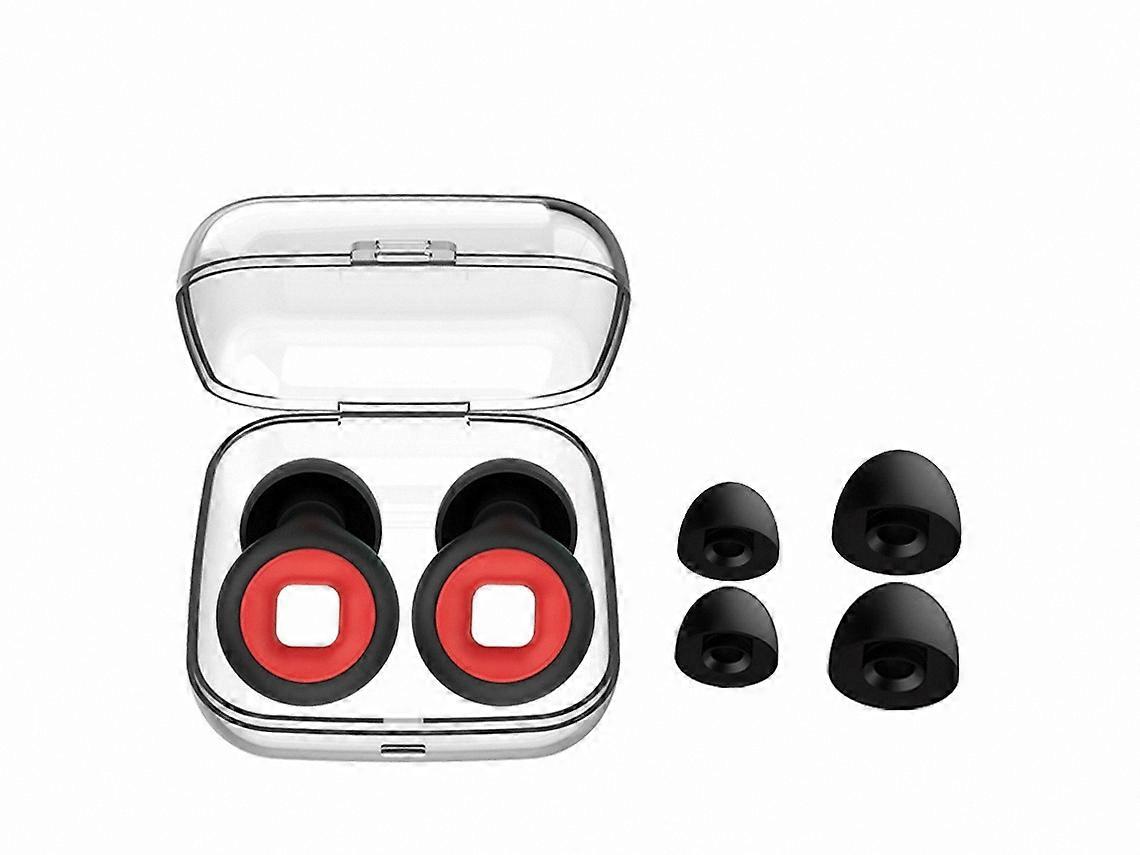 Noise Reducing Earplugs, Black and Red
