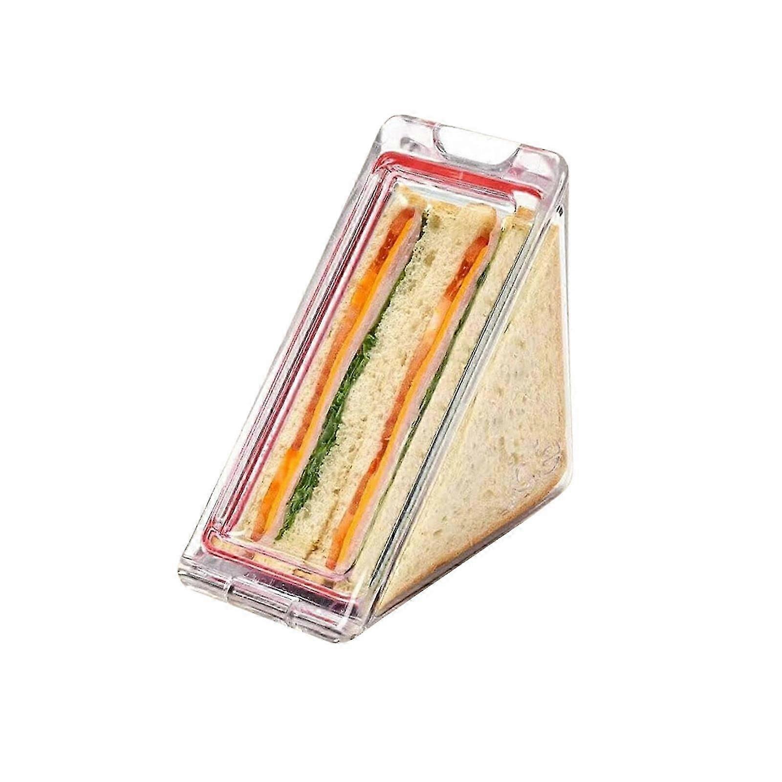 Clear Triangle Sandwich Box Portable Plastic Reusable Lunch Bag