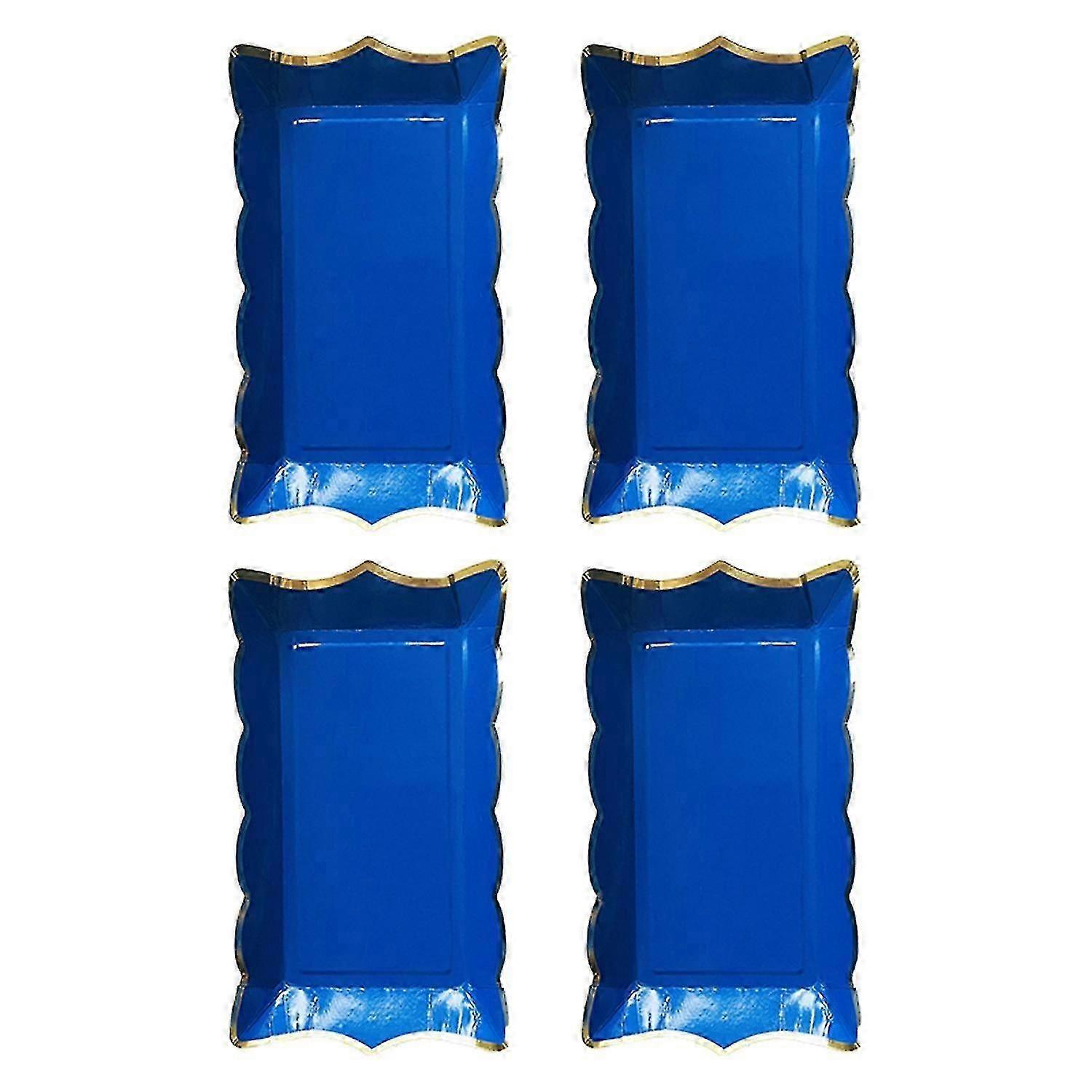 4Pcs/Set Disposable Fruit Plate Multifunctional Large Capacity Colorful Rectangular Disposable Table