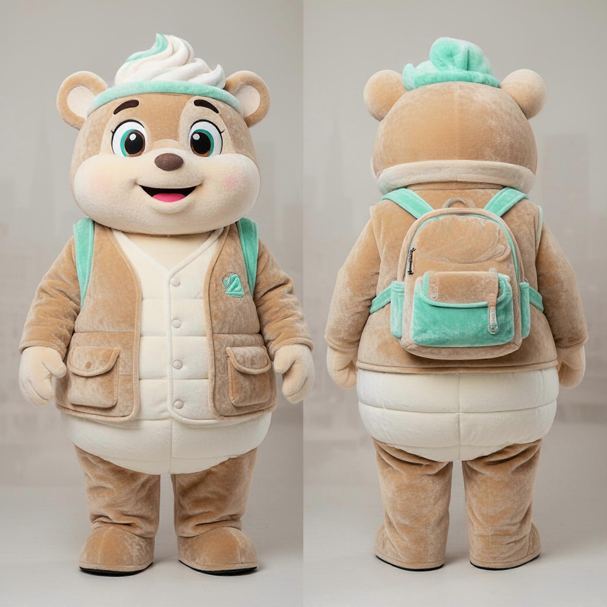 MASTICOT Tan Cozy Tub Clam Chowder Mascot
