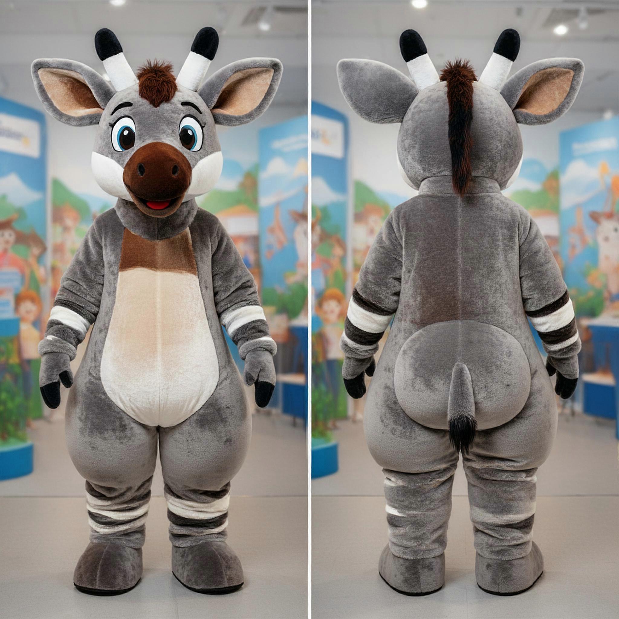 MASTICOT Velveteen Striped Okapi Mascot