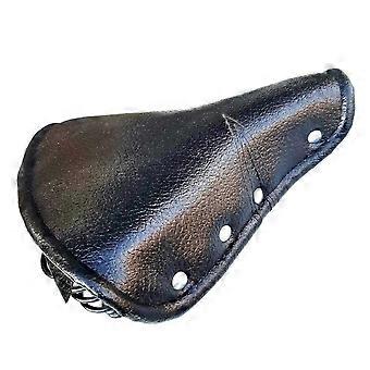 Sella da bicicletta vintage in similpelle con molle, cuscino per ciclismo nero compatibile con bici da strada
