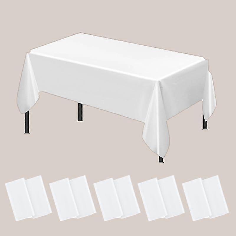 10Pcs Party Table Covers, 137x274cm Plastic Rectangular Tablecloths