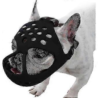 R8 SLKXV Dog Muzzle compatible with French Bulldog English Bulldog Boston Terrier, Silicone Breathable Anti-Bite, Anti-Ingestion Mouth Guard