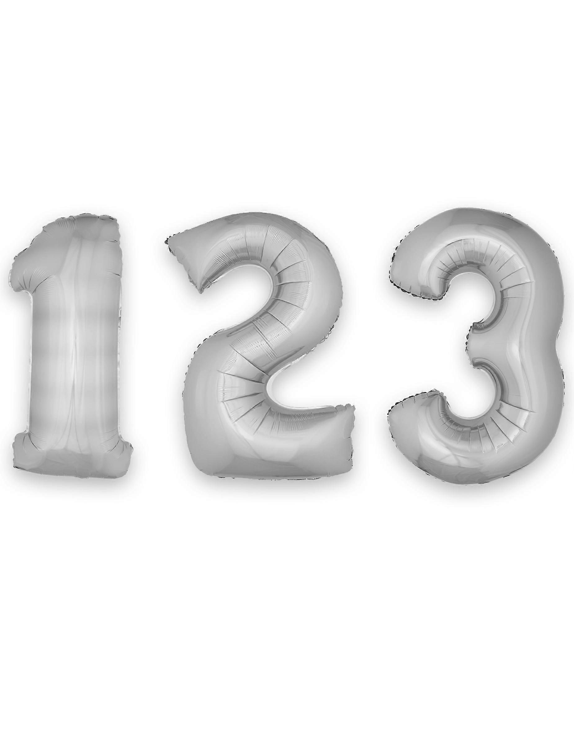 1m silver number foil balloon