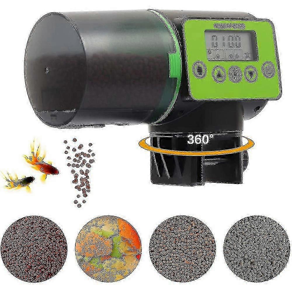 Fish food dispenser for aquarium with timer function