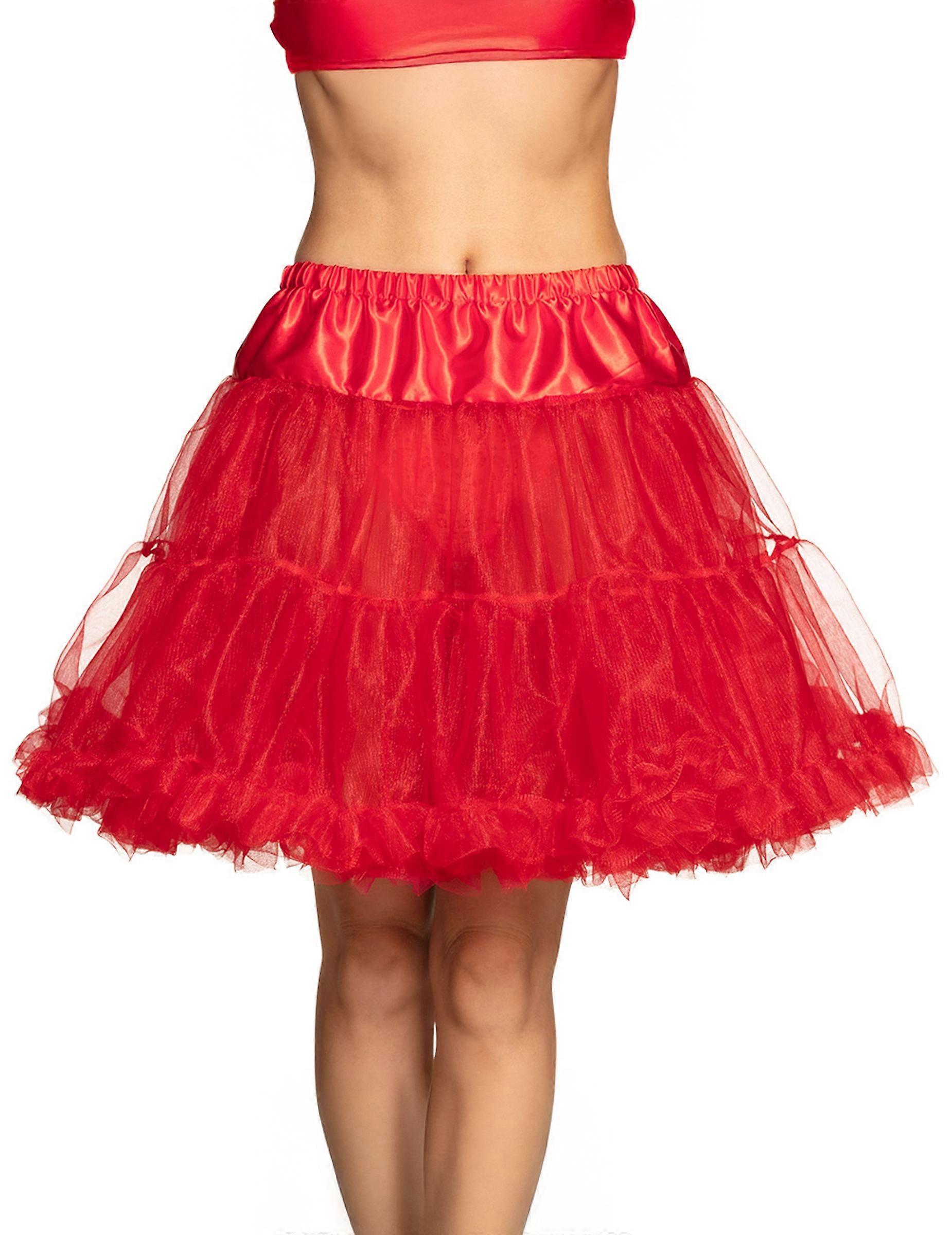 Women's red mid-length petticoat