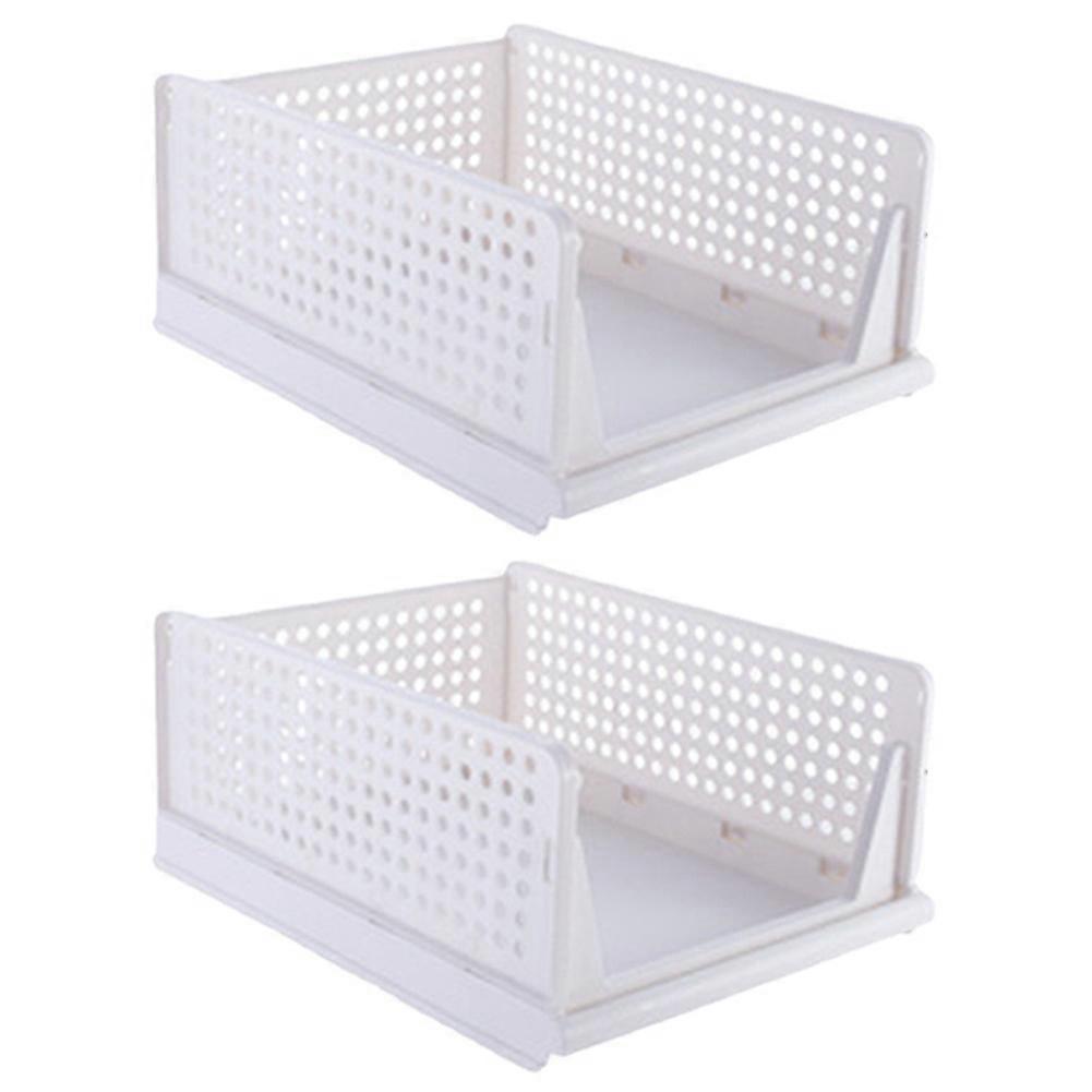 Stackable Closet Storage Baskets, Foldable Divided Clothes & Hat Organizer Bins,Wardrobe Storage for Bedroom,Bathroom