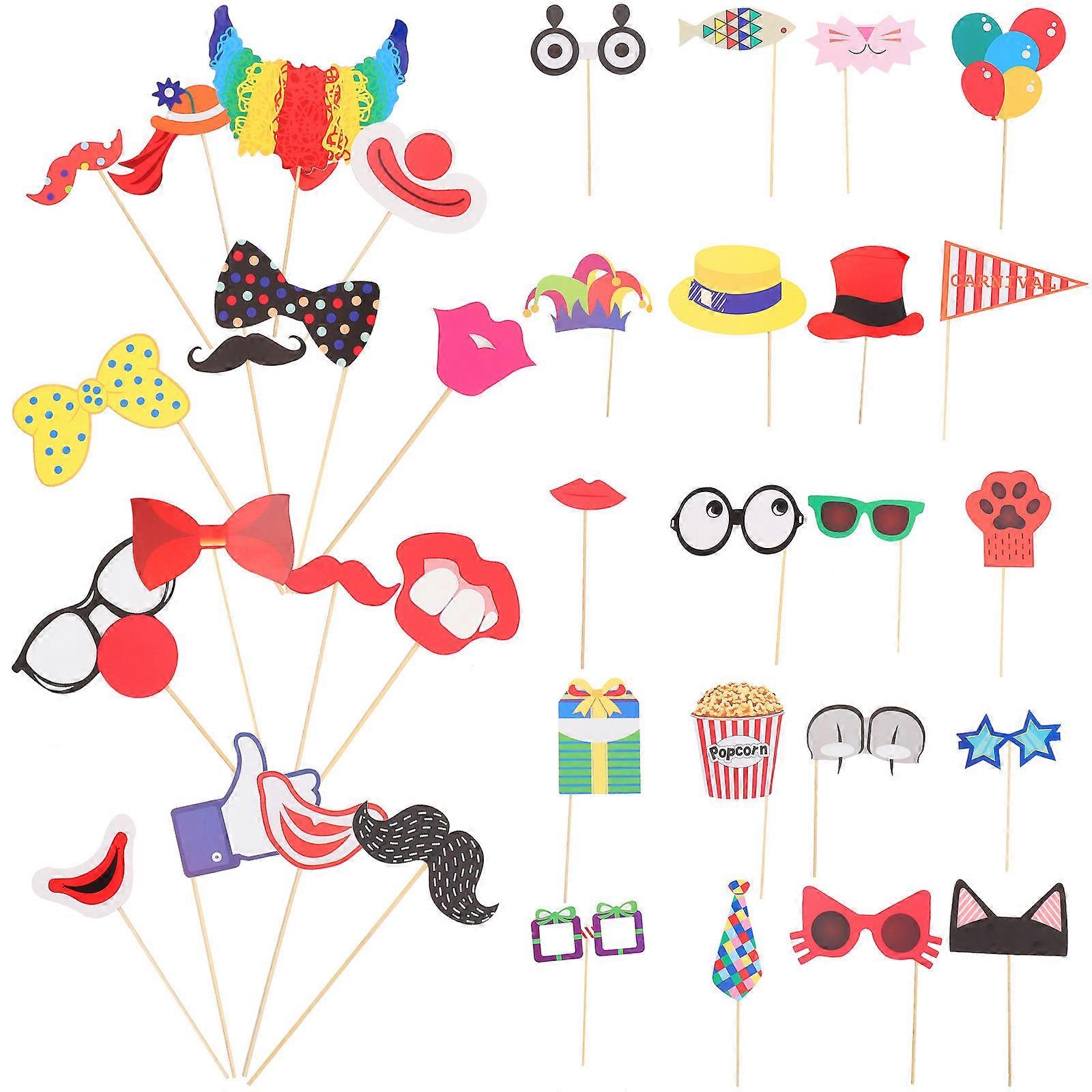 Circus Photo Booth Props for Photographing 108Pcs Assorted