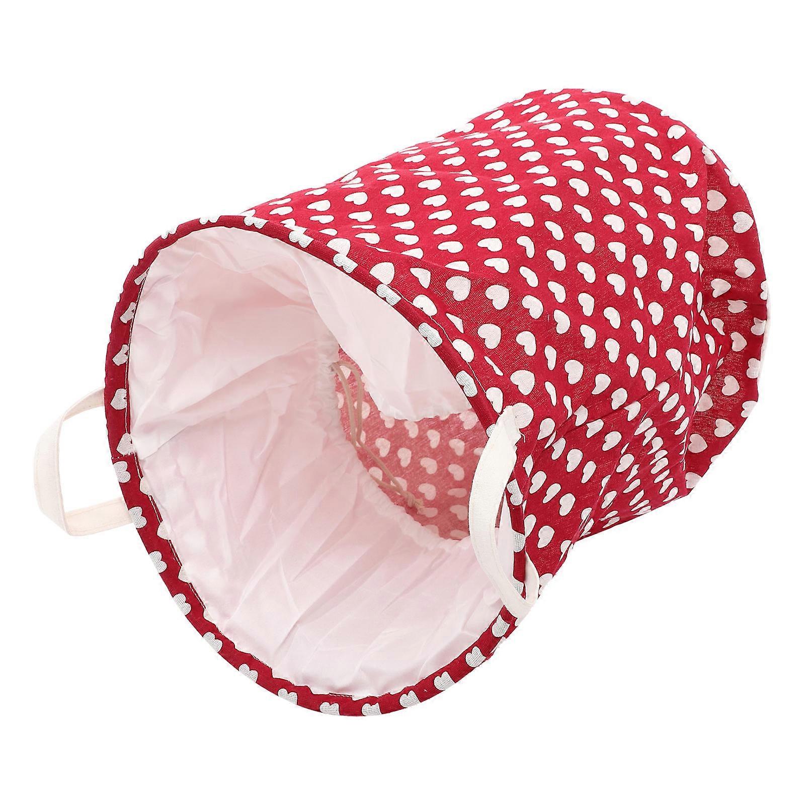 Laundry Basket Large Collapsible Storage with Drawstring 2Pcs Red