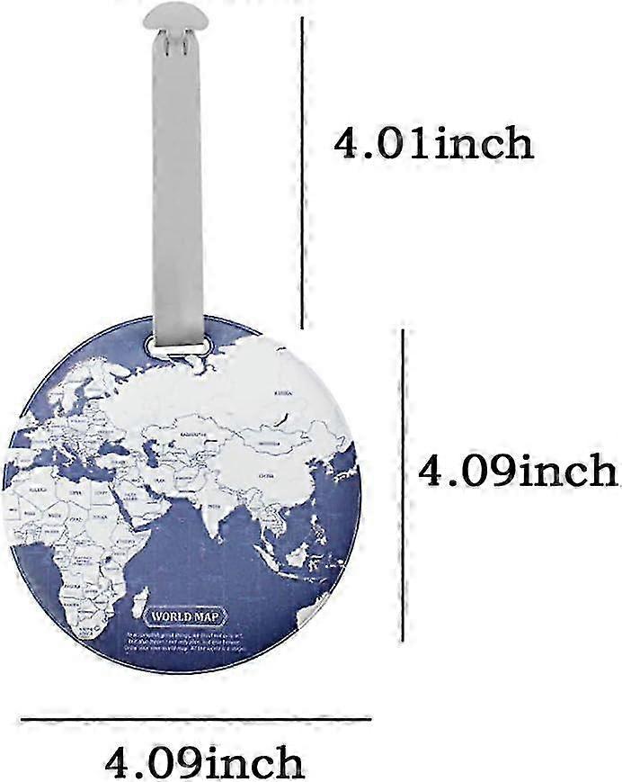 Silicone World Map Luggage Tags 4-Pack