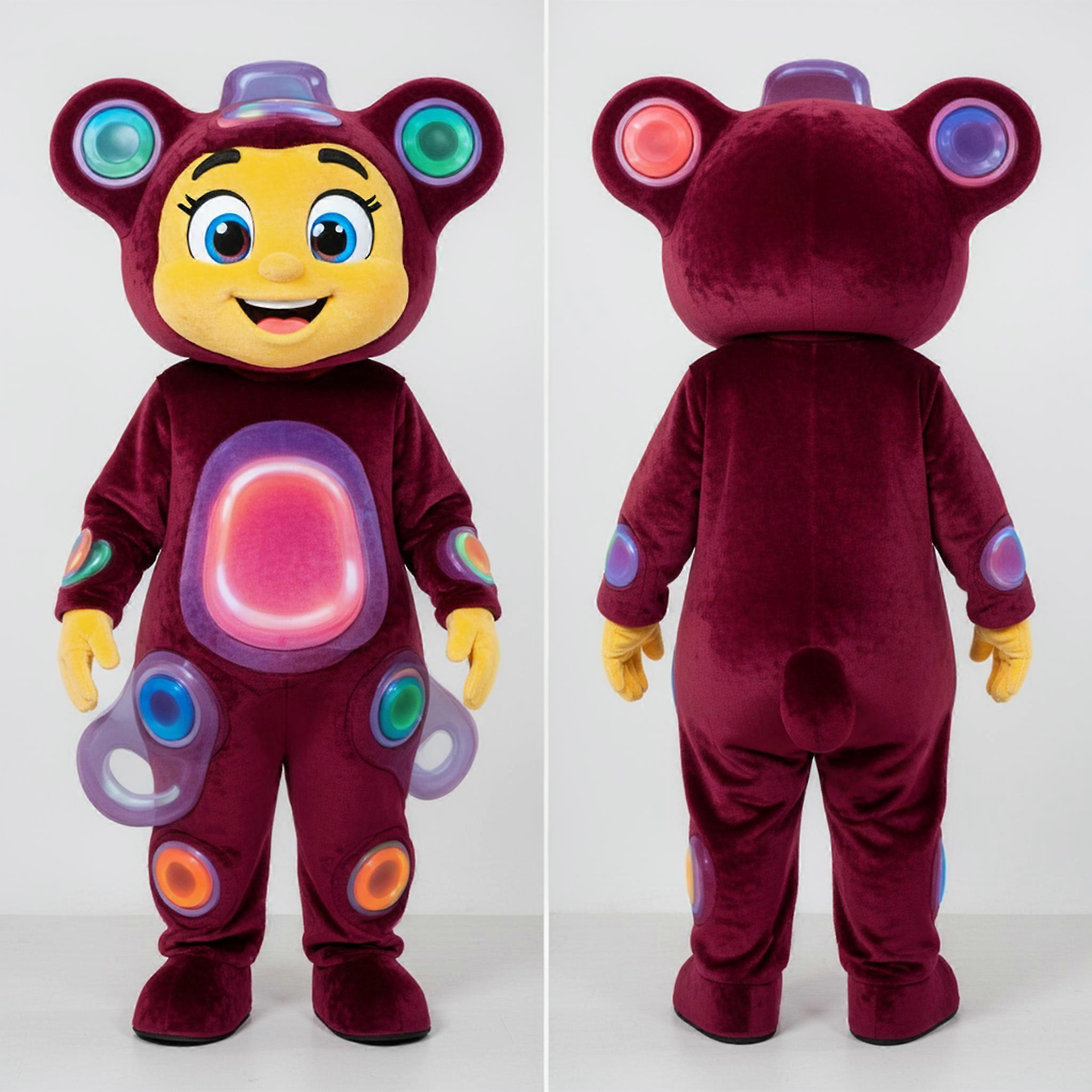 MASTICOT Maroon Rounded Plate Spinner Mascot