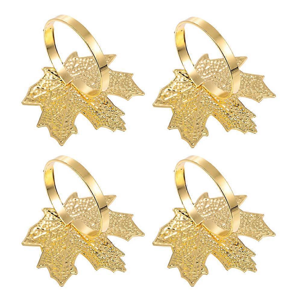 Leaf Napkin Ring for Xmas Dining Table 4Pcs Decoration