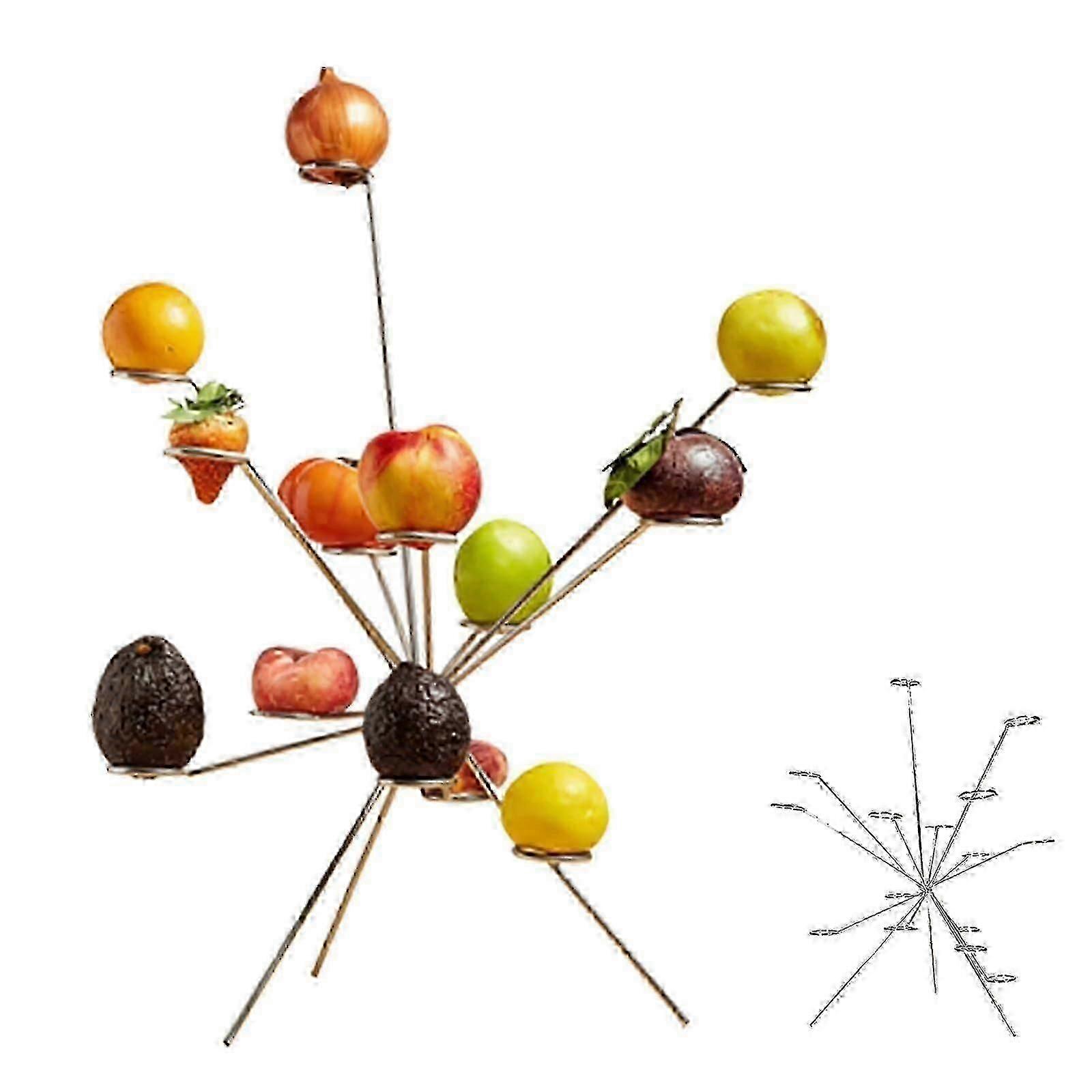 Exploding Fruit Bowl 360 Multi Arm Metal Stand Modern Kitchen Sculpture