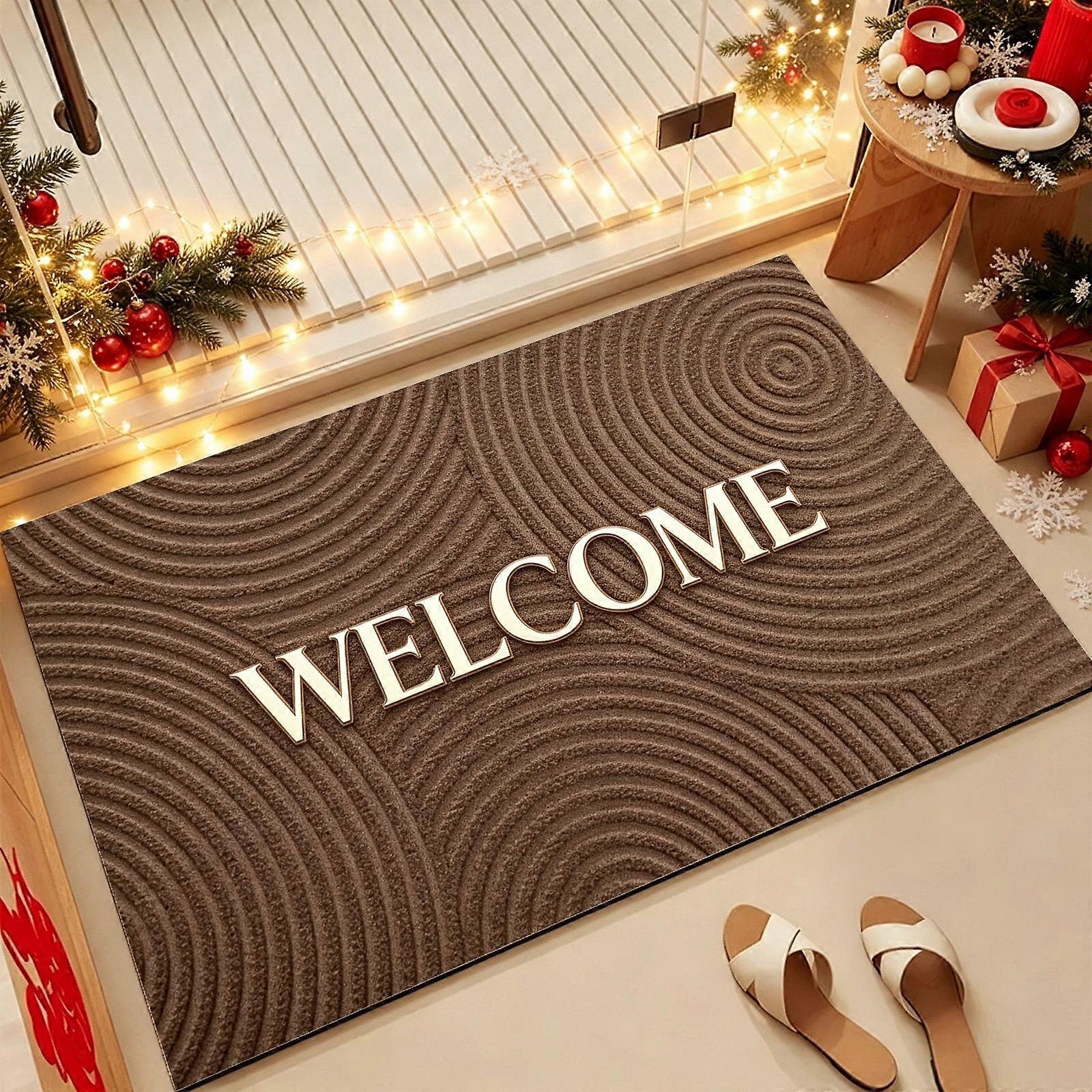 Floor Mat with Decorative WELCOME Print