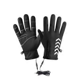 Heated Cycling Gloves with USB Power Connection, Full-Finger Coverage, and Fabric Construction for Cold Weather  Navy blue XL
