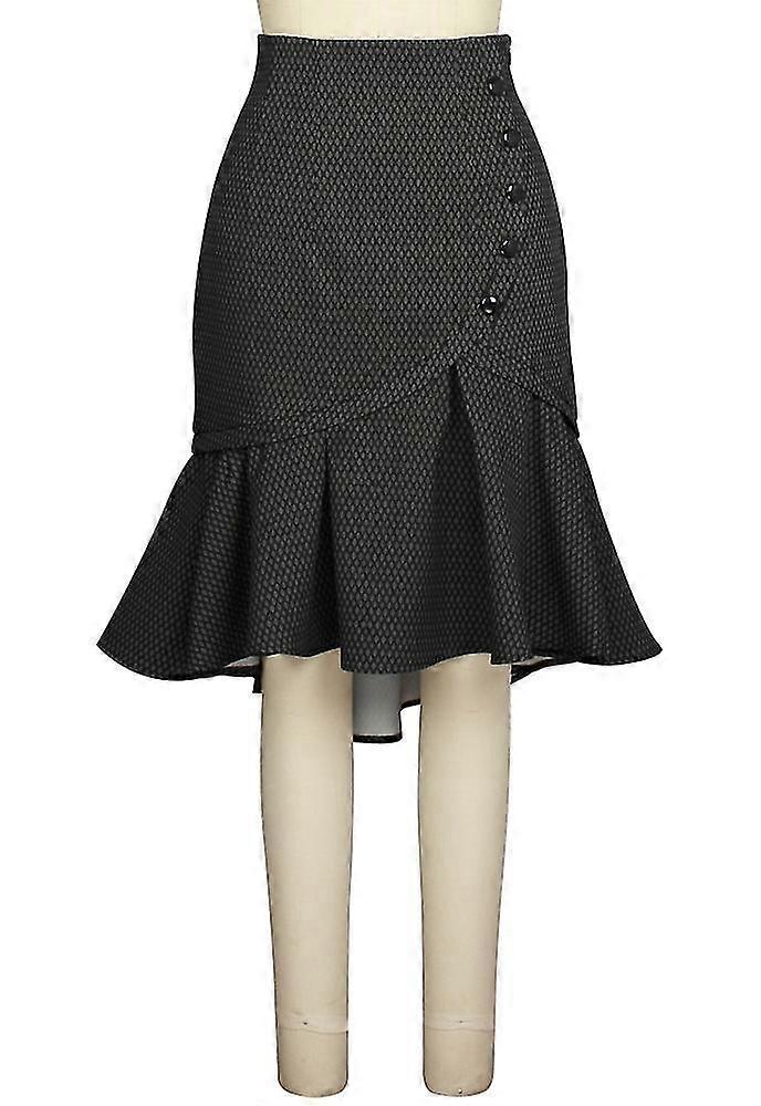 Chic Star Flared Retro Skirt In Gray/net