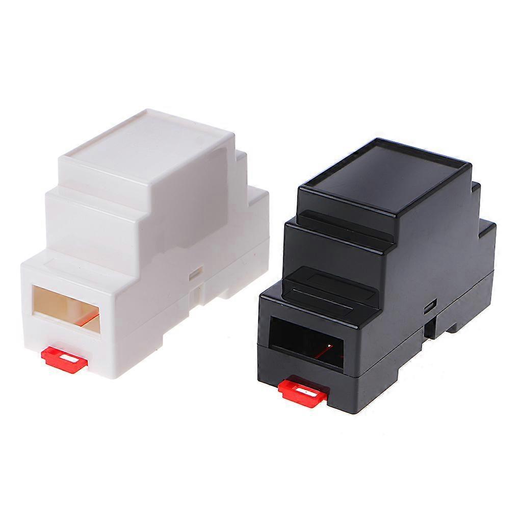 2 Pcs Plastic Junction Box DIN Rail Mount