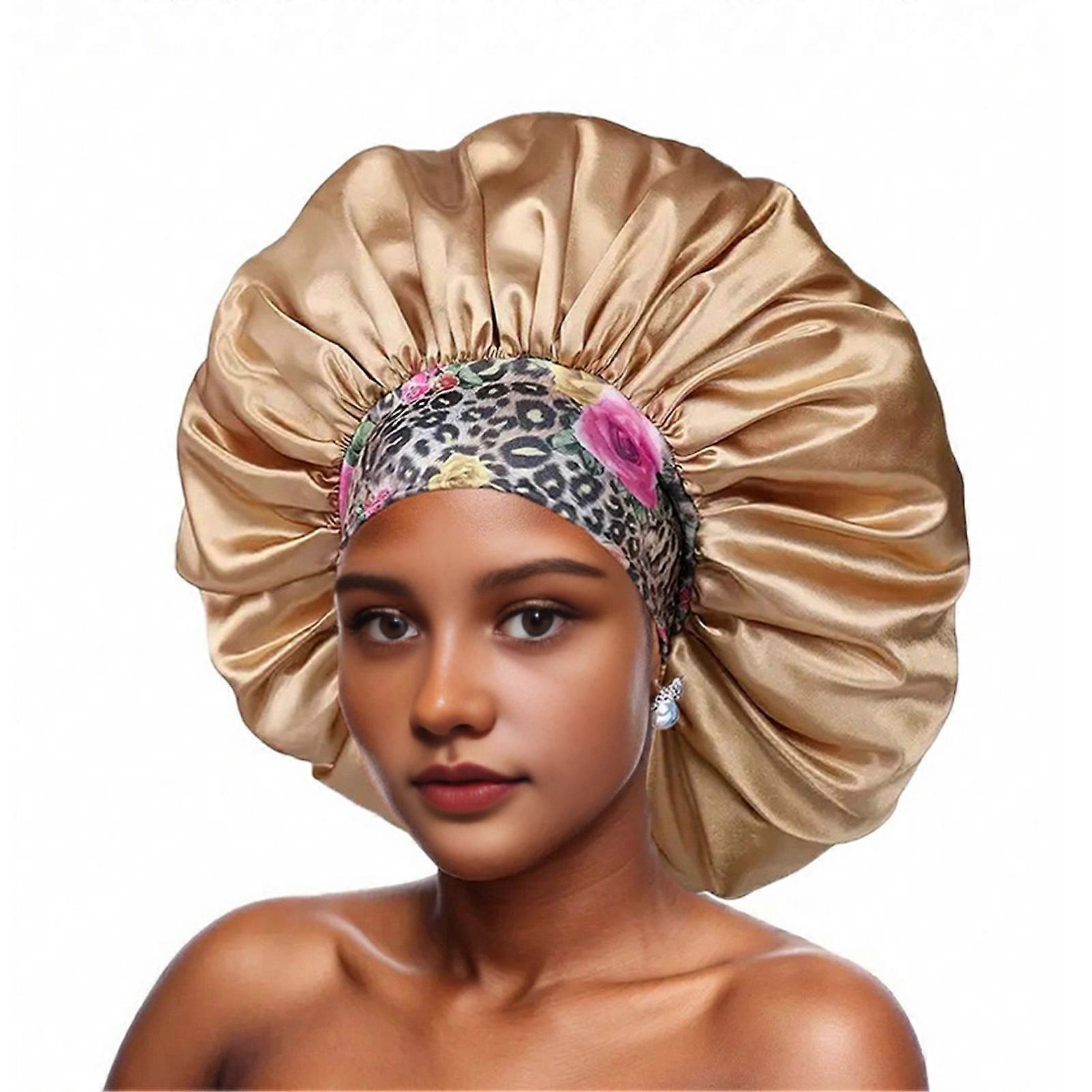 Satin Leopard Print Sleeping Cap