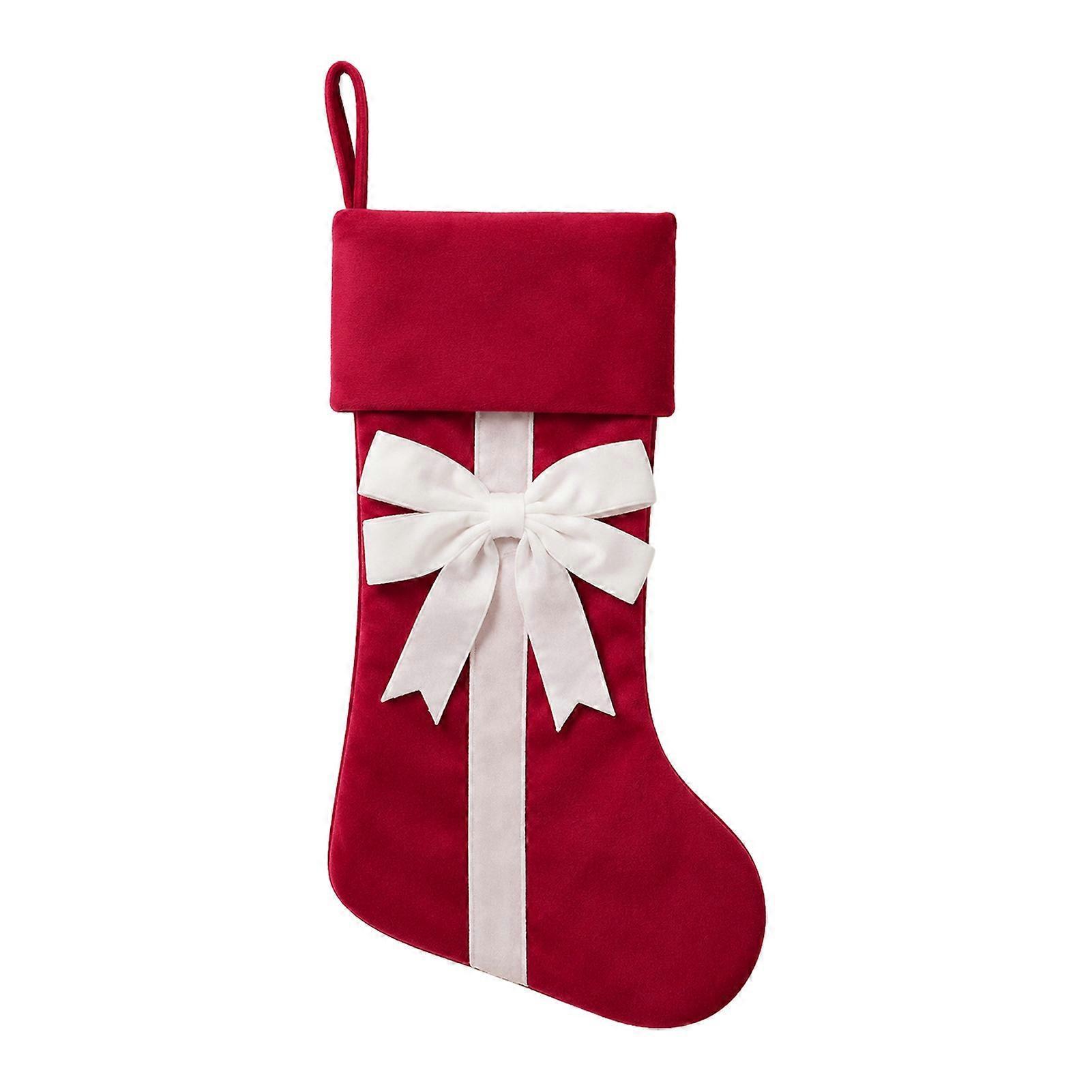 Plush Velvet Stocking With Bow