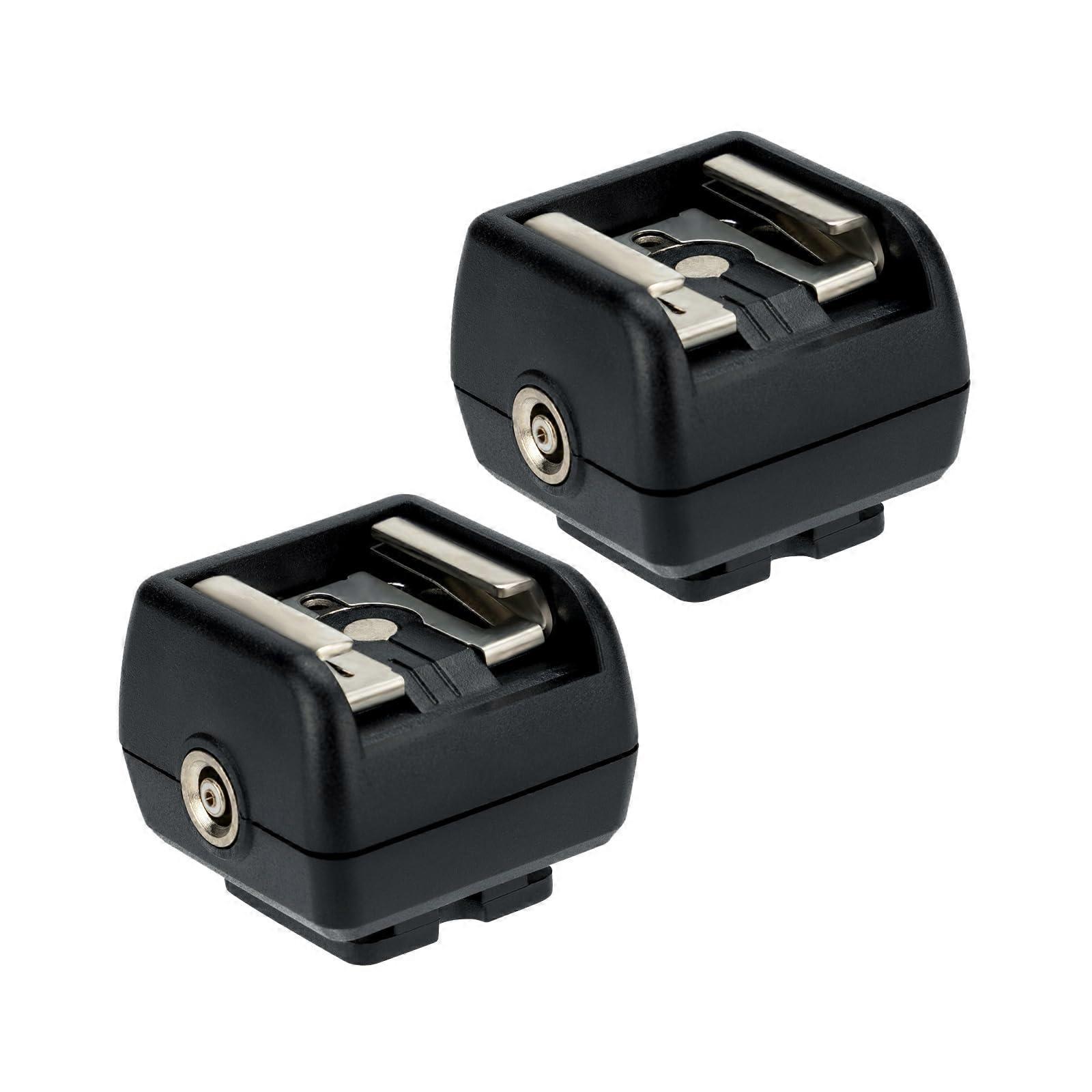 Flash Hot Shoe Adapter met Sync Socket, 2 Pack