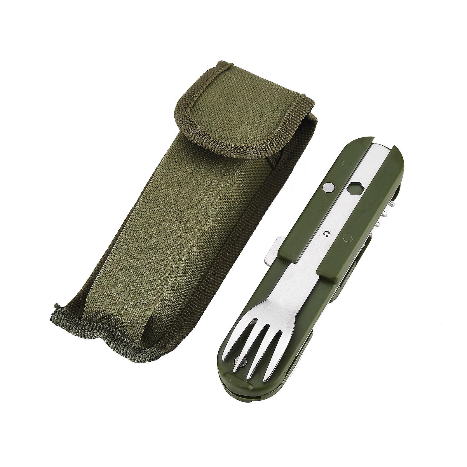 Multi-function Hiking Camp Utensil Dinnerware Set Outdoor Foldable Tableware Spoon