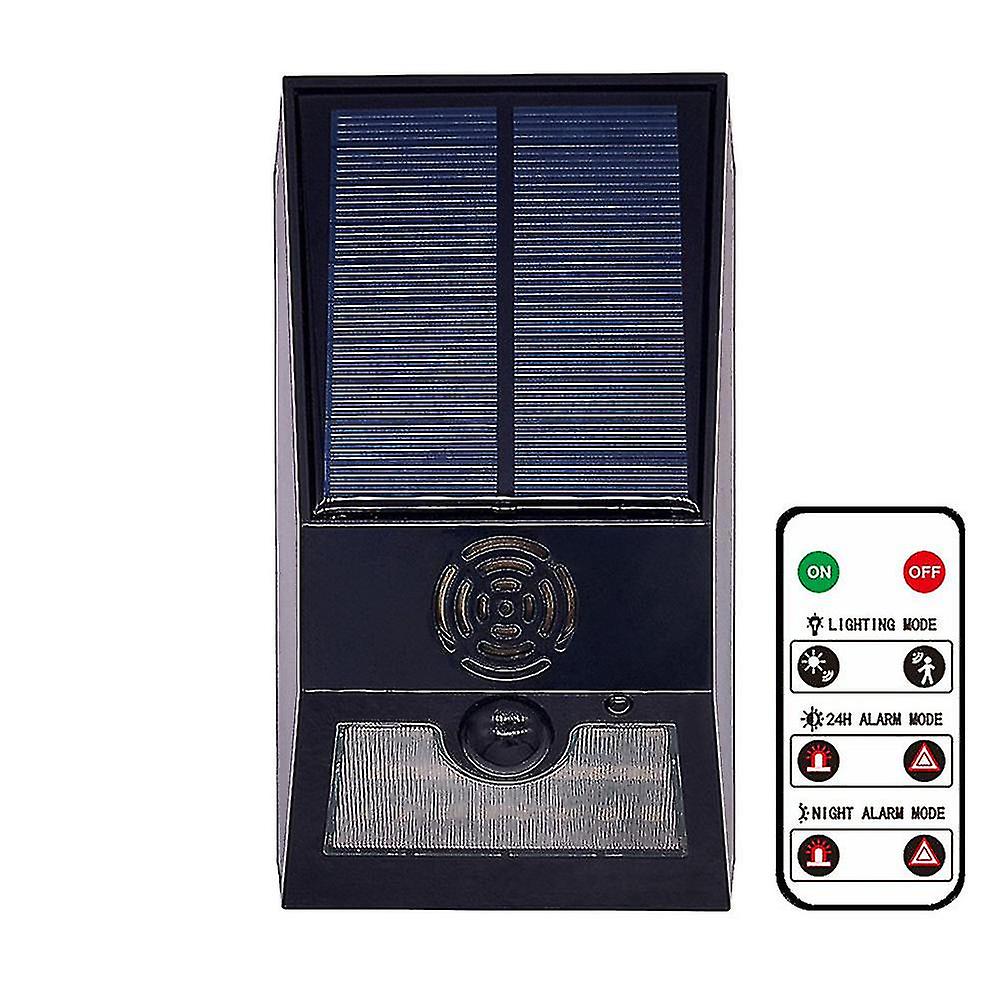 Multi-function Solar Alarm Lamp Remote Control Security Alarm Siren Pir Motion Sensor Detector Wall Light For Home Yard Outdoor