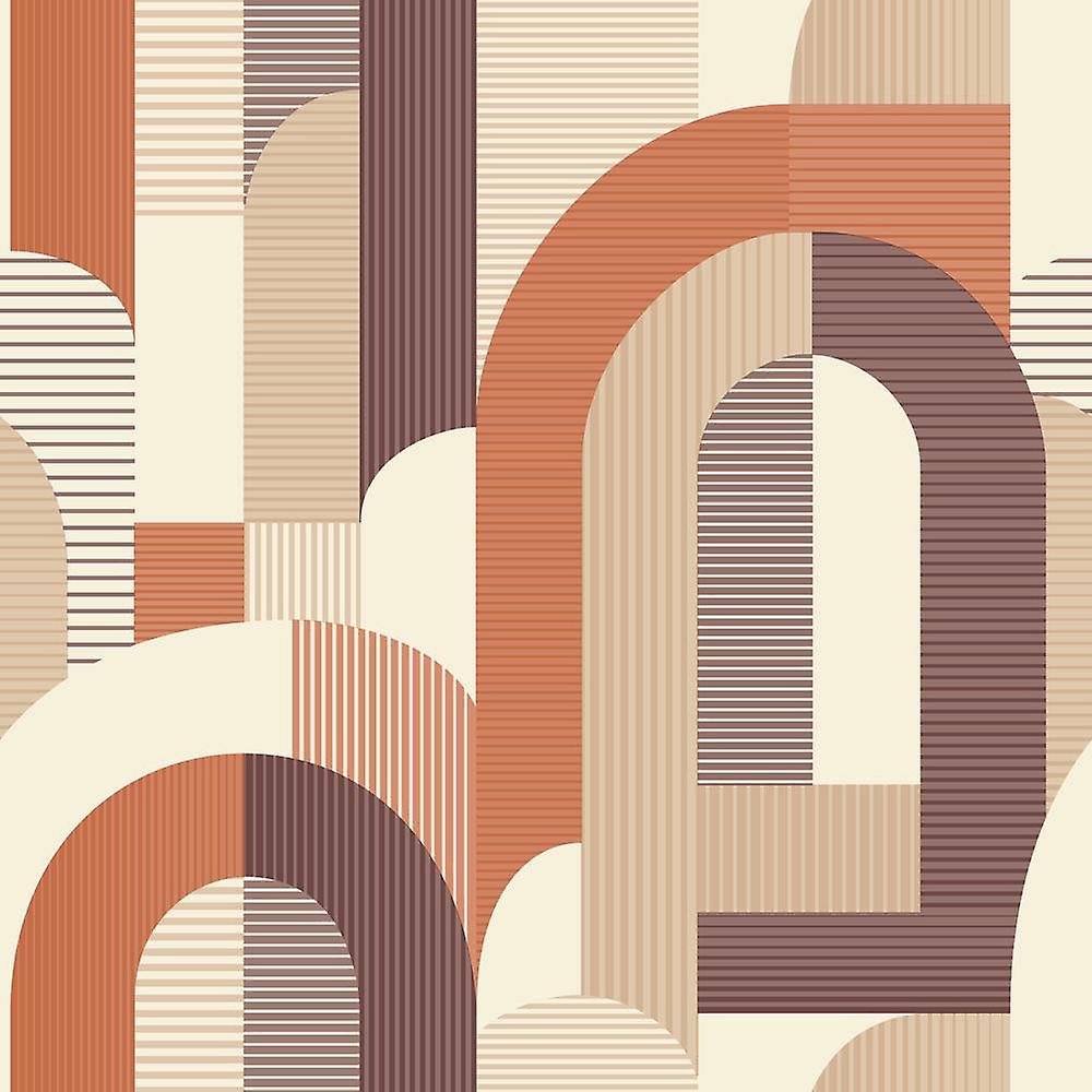 Maison Orange Geometric Wallpaper