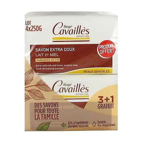 Extra-mild milk and honey soap 3 units
