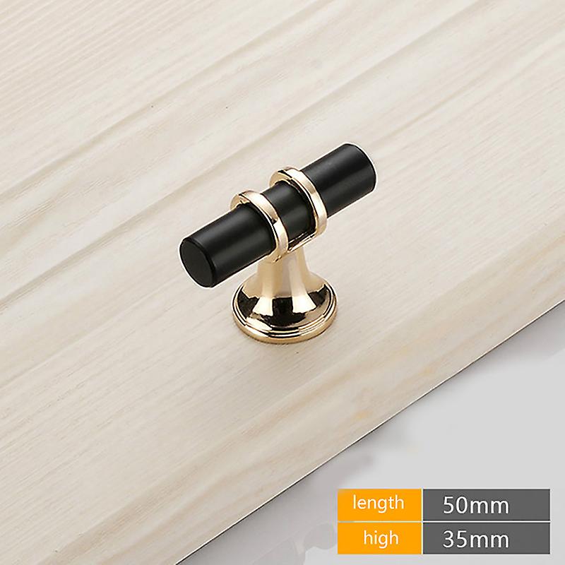 Zinc Alloy Black Gold Door Handles Kitchen Cabinet Handles Solid Drawer Knobs
