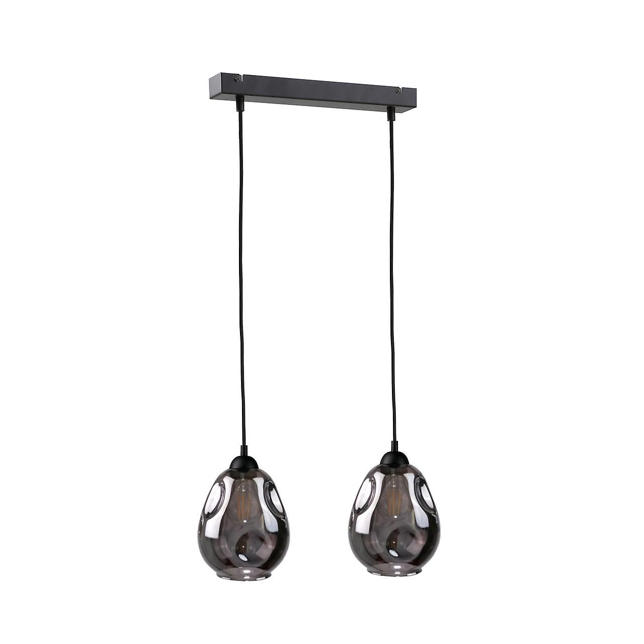 Loki Bar Pendant Ceiling Light Black, 50cm, 2x E27