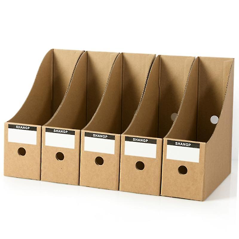 5 Pcs Magazine Files Holder, Cardboard Magazine Rack With Labels