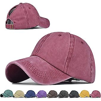 chapeaux haut de gamme de queue de cheval de style lavé pour femmes casquettes de baseball haut messy chignon casquettes chapeaux de papa