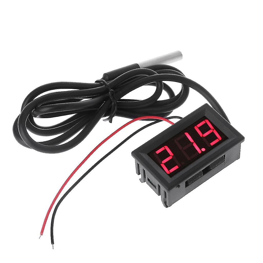Thermomètre numérique étanche DS18B20 0,56" avec sonde de température, DC 12 V/24 V