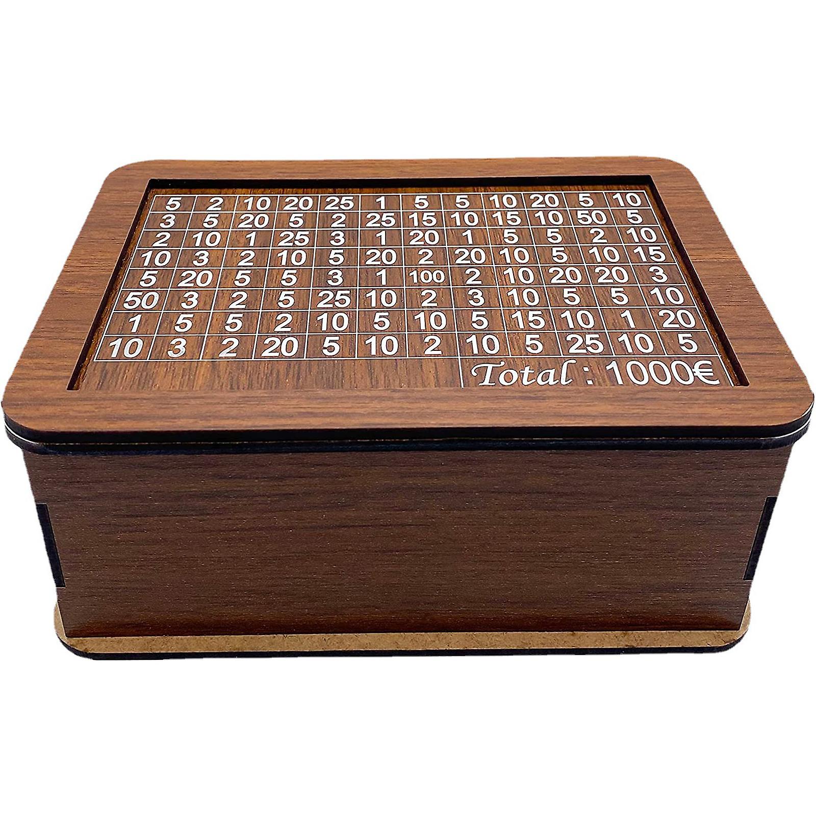 Promotion,wooden Money Box - Money Box With Counter Money Box Not To Open Savings Challenge Money Box Children's Savings Target And Numbers To Tick 10