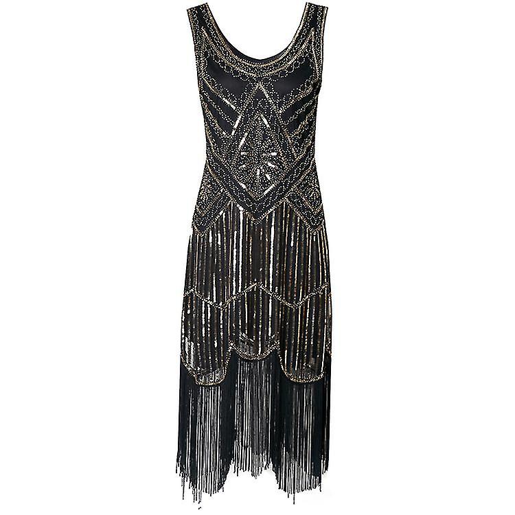 Sequin Beaded Tassel Dress Women's High-end Dinner Dress