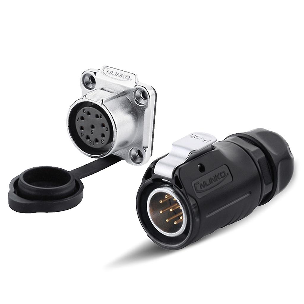 LP20 Waterproof Back Nut Connector 2/5/7/9 pin Power Cable Connector