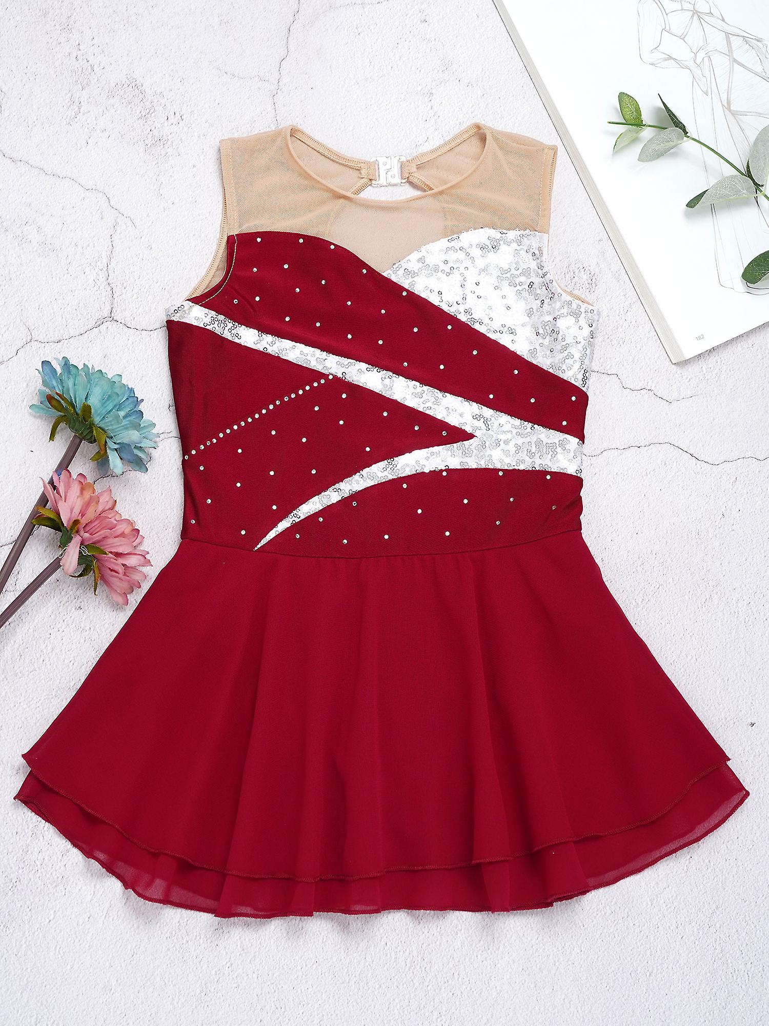Justaucorps Danse Fille Robe Tutu Strass - Costume Patinage Artistique, Ballet, Gym, 7 à 16 Ans