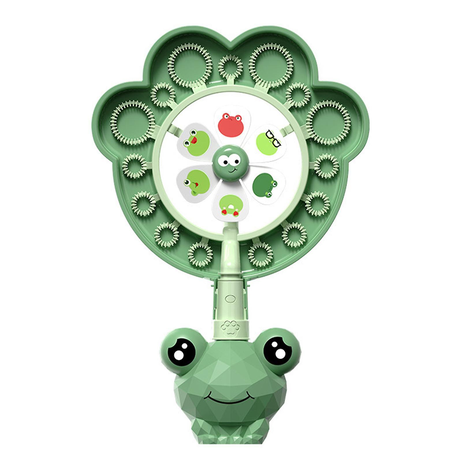 Windmill Bubble Machine Bubbles Making Bubble Blower for Lawn Kids Toddlers Frog