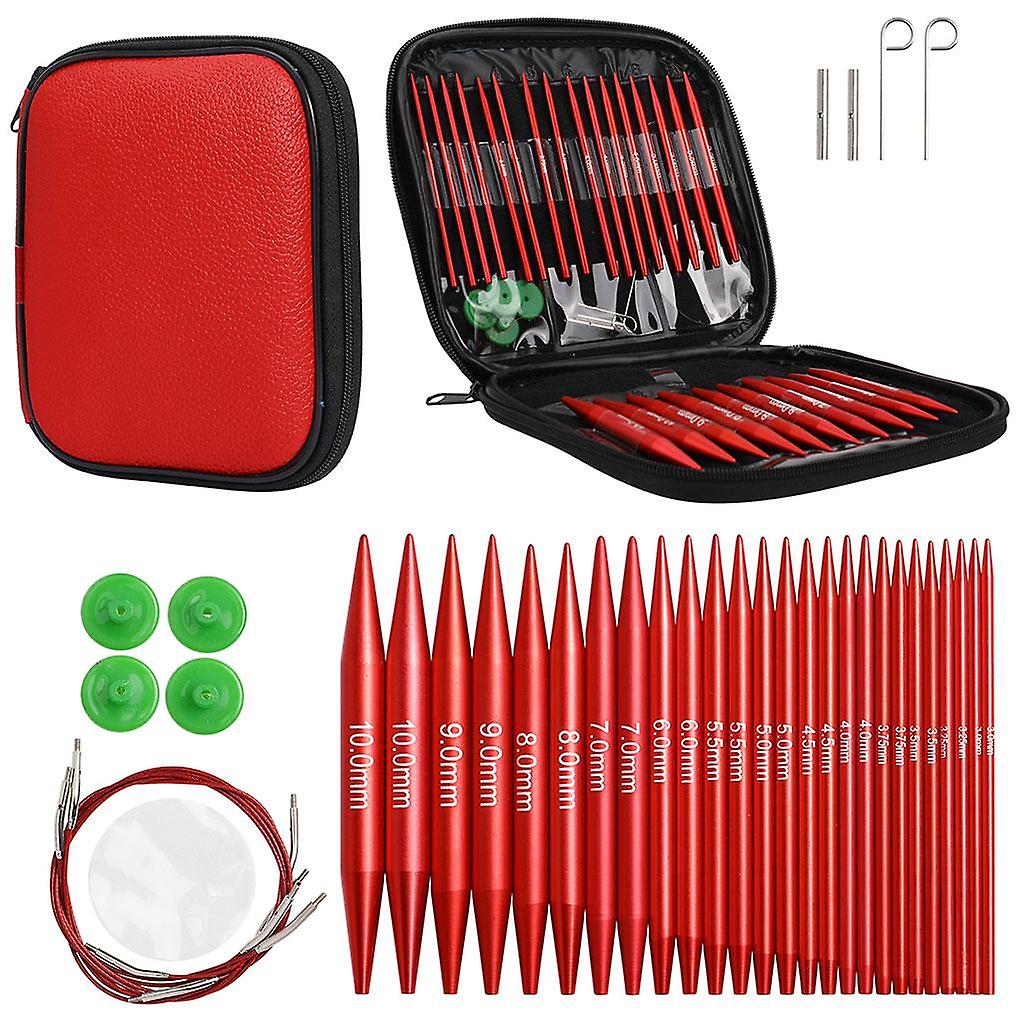 Circular Knitting Needles Set Interchangeable with Storage Bag 13 Sizes