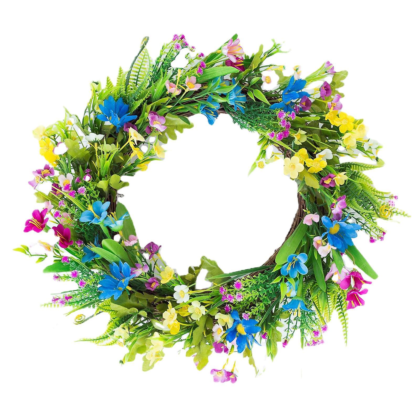 Flower Wreath Fake Hanging for Front Door Photo Props Festival Celebration
