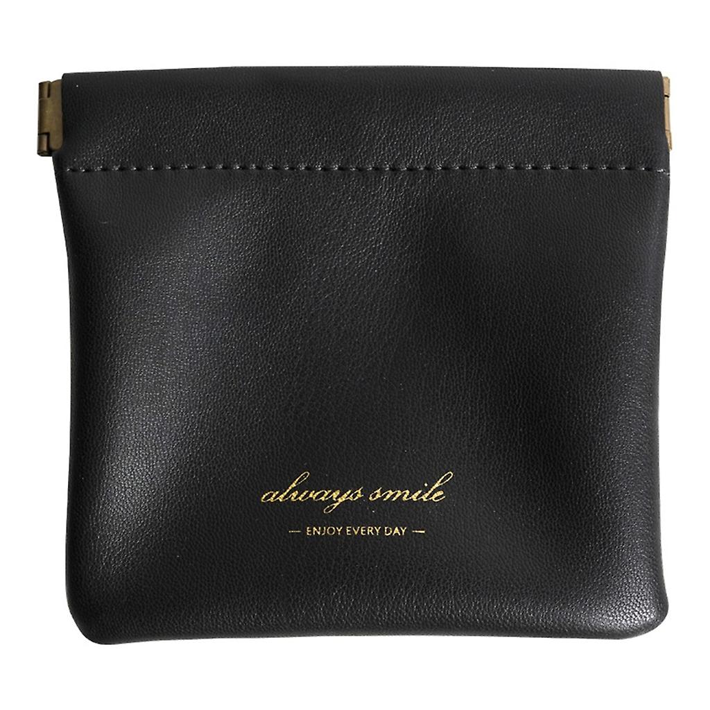 Mini Pu Leather Makeup Bag Automatic Closed Organization Pouch Supplies