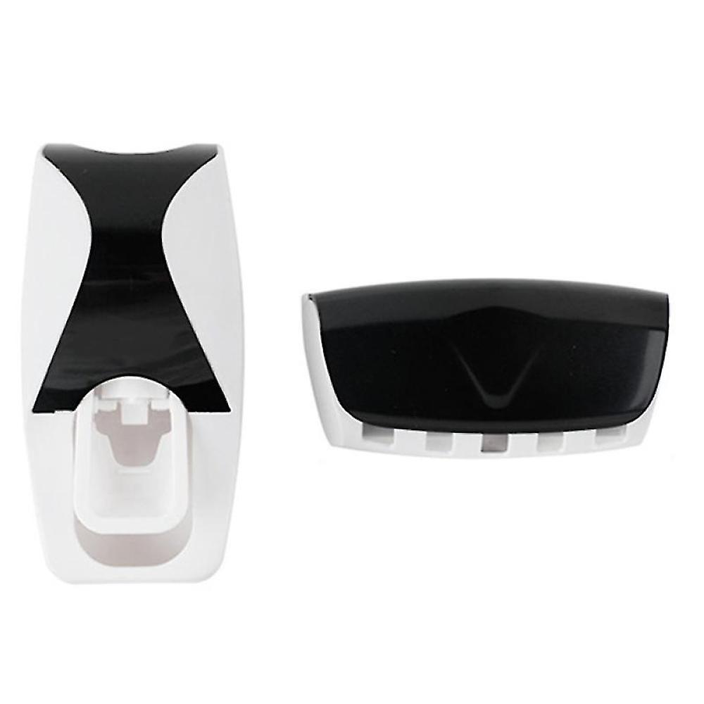 Auto Automatic Toothpaste Dispenser+5 Toothbrush Holder Set Wall Mount Stand