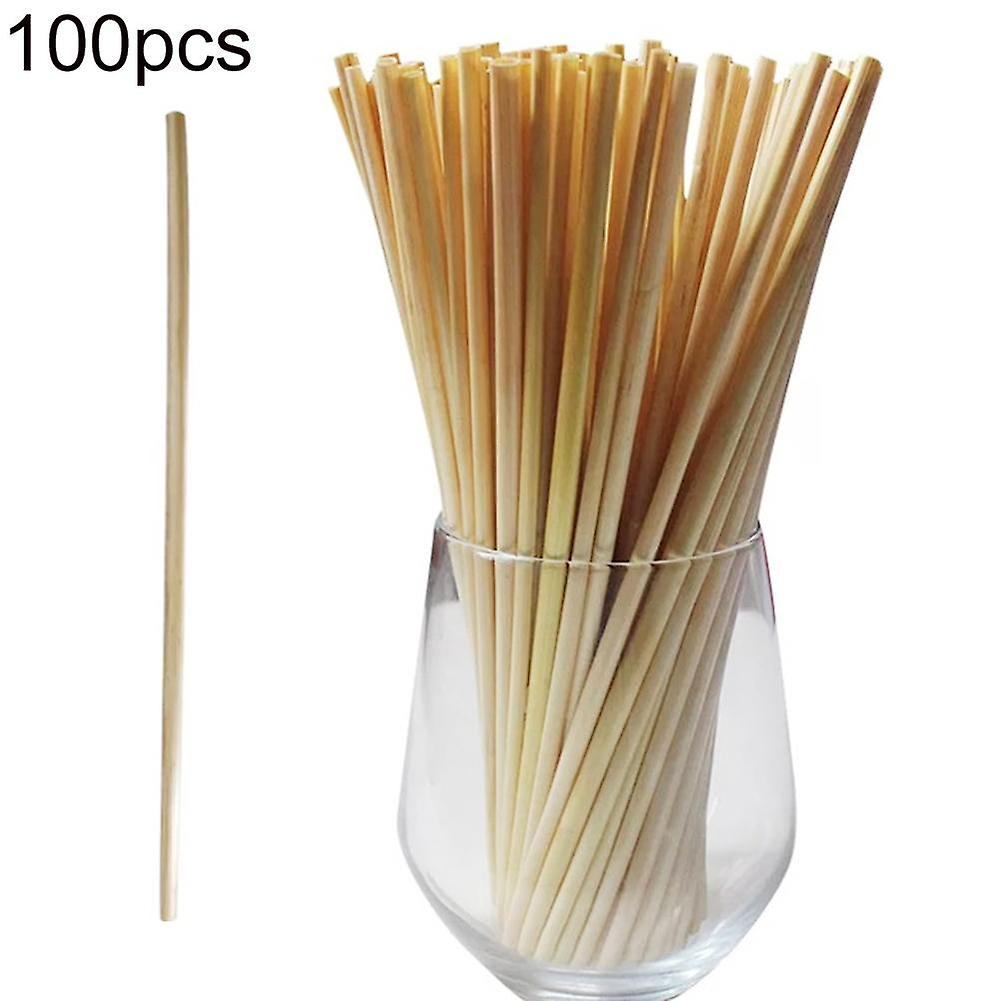 ZHOUBA 100Pcs 20cm Natural Biodegradable Portable Kitchen Bar Drinking Tool