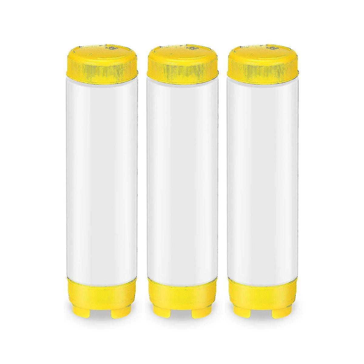 16oz Inverted Plastic Squeeze Bottles, Refillable Tip Valve Dispenser Condiment Squeeze For Sauces