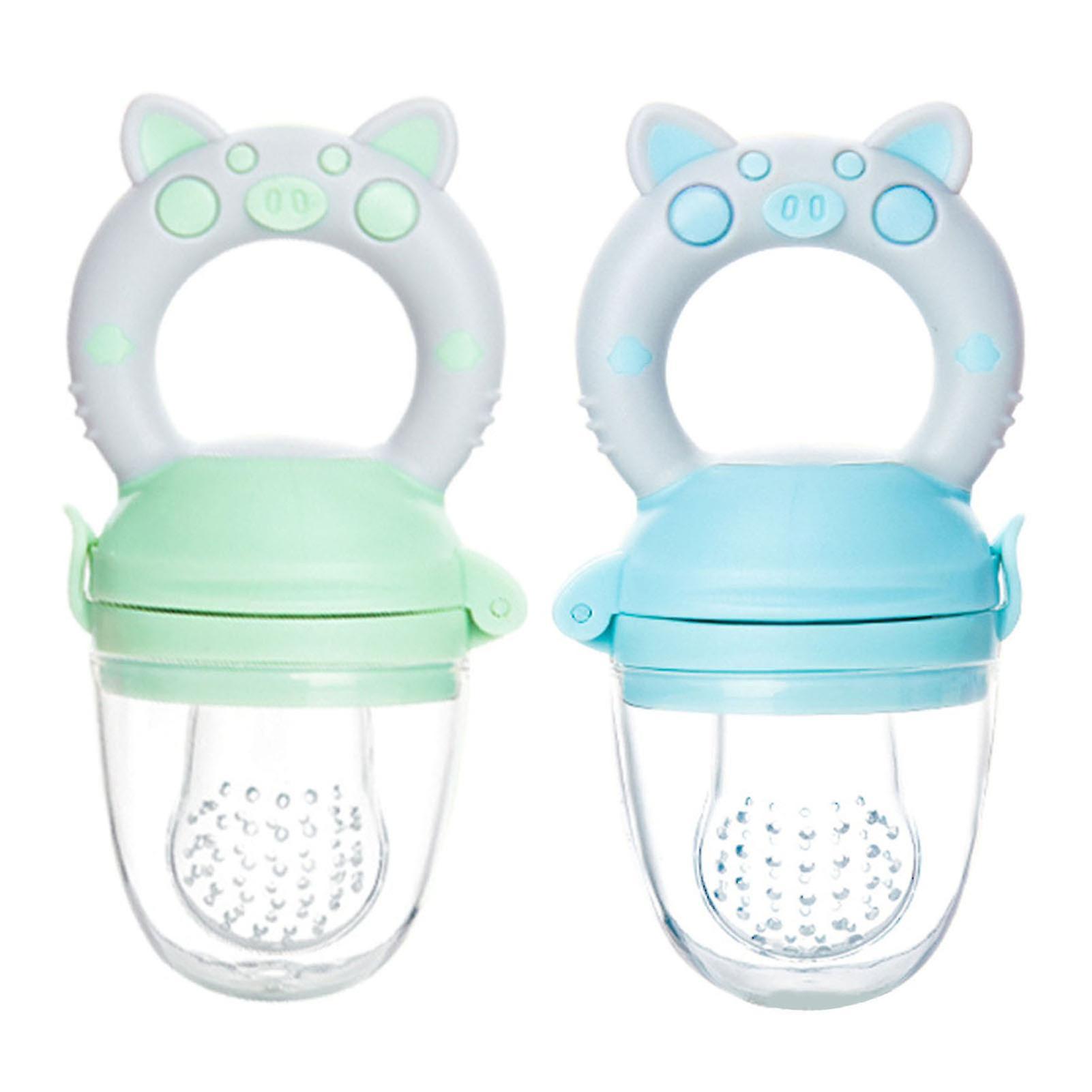 Lot de 2 tétines pour bébé en silicone souple, bleu et vert, pour la coordination des exercices, à usage domestique