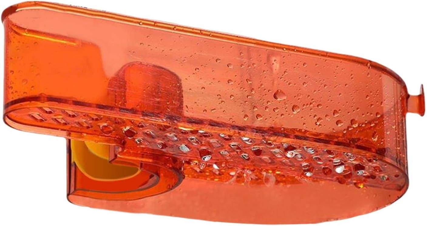 Faucet Drainer, Faucet Sponge Holder, Quick Drain, Adjustable Sponge Drainer Sink Dish Rack For Brush, Scrubber Soap Sponge, Red