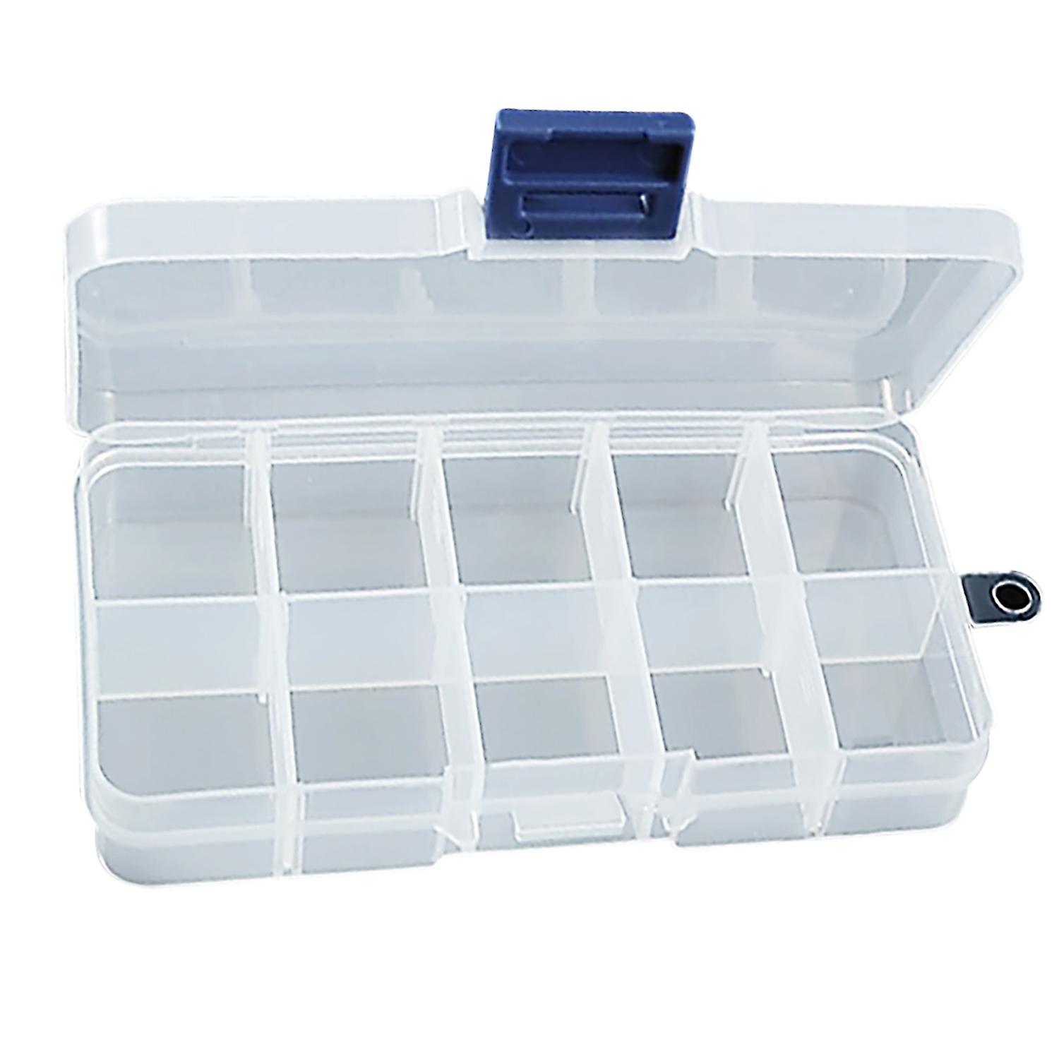 Renikh Storage Container Transparent Durable Plastic Nail Art Tips Case for Earrings