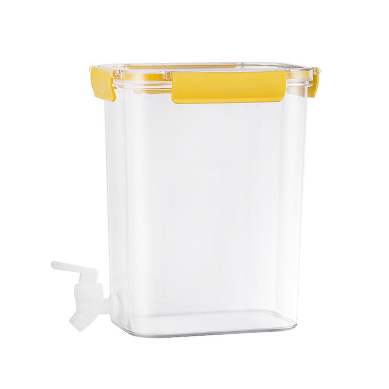 Cold Water Kettle Large Capacity Thicken Faucet Sealed Drink Storage Pot for Kitchen Yellow‑4.5L